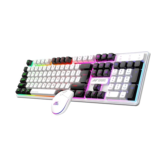 Ant Esports KM1610 LED Gaming Keyboard and Mouse Combo, 104 Keys Rainbow Backlit Keyboard - keyboard by ANT ESPORTS