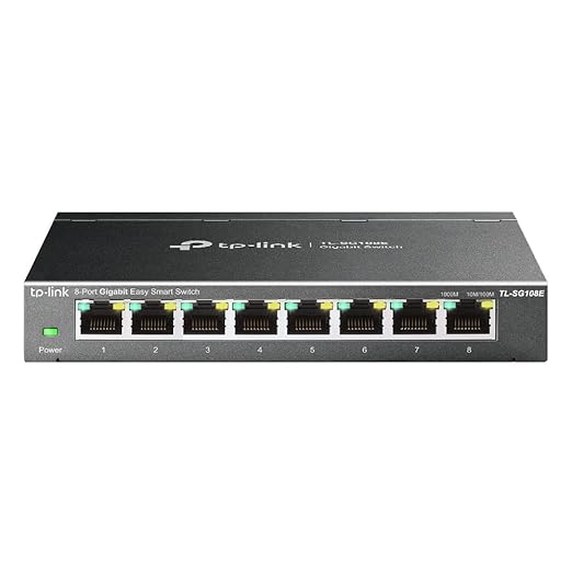 TP-Link 8 Port Gigabit Switch (TL-SG108E) - Router by Tp-Link